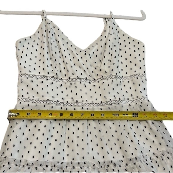 TRIXXI White With Black Polka Dot Spaghetti Strap Dress Size S - Picture 9 of 12